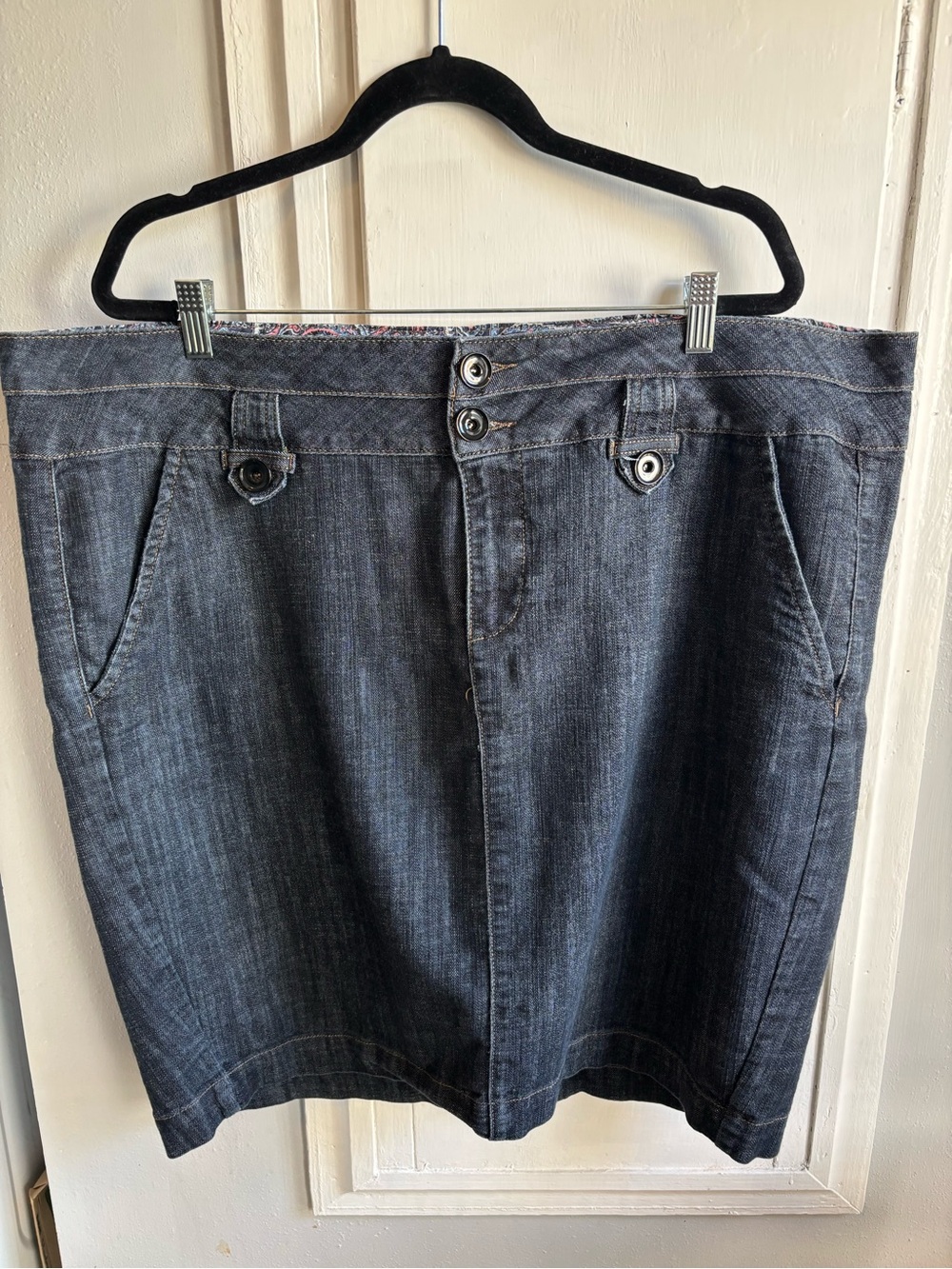 one 5 one Dark Blue Denim Mini Skirt